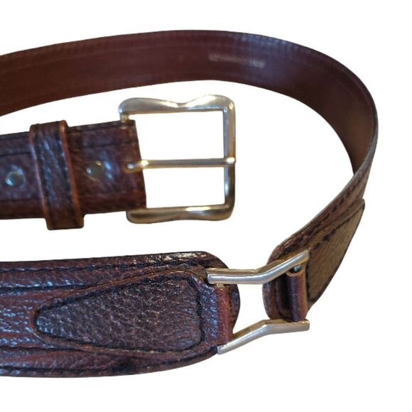 VTG Brown Hand Finished Tooled Steerhide Leather Western Belt Men's 42 - Picture 4 of 11